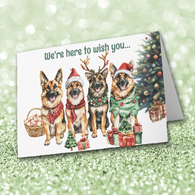 Festive German Shepherd Dogs Christmas Card (Creator Uploaded)