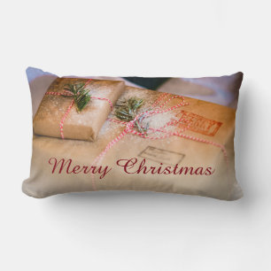 Festive gifts as Christmas motif Lumbar Cushion