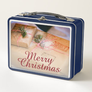Festive gifts as Christmas motif Metal Lunch Box