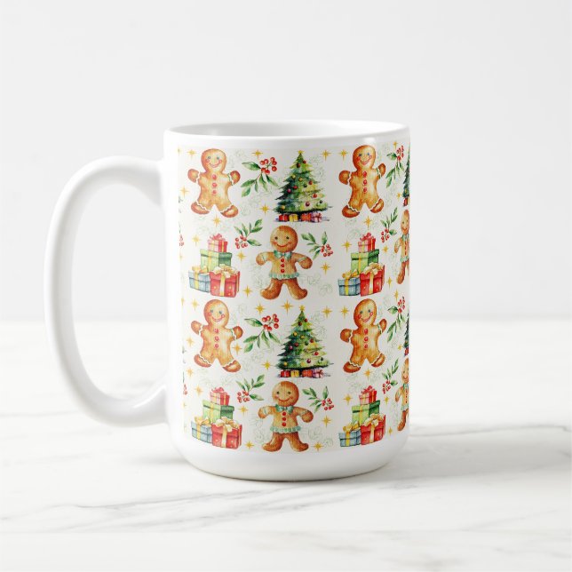 Festive Gingerbread Christmas  Coffee Mug (Left)
