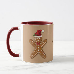 Festive Gingerbread Christmas Cookie With Name Mug