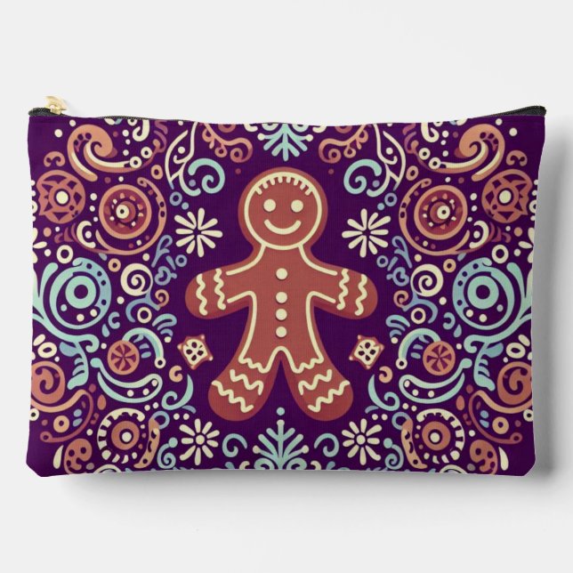 Festive Gingerbread Delight Accessory Pouch (Front)