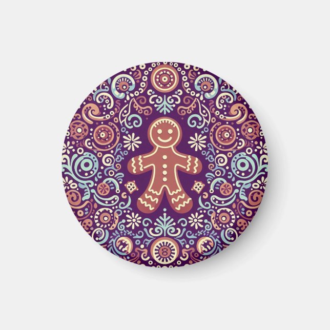 Festive Gingerbread Delight Magnet (Front)