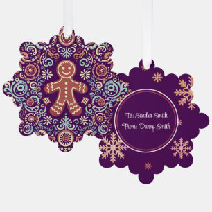 Festive Gingerbread Delight Tree Decoration Card