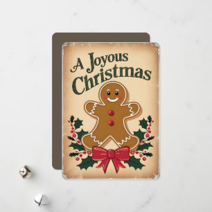 Festive Gingerbread Man Holiday Card