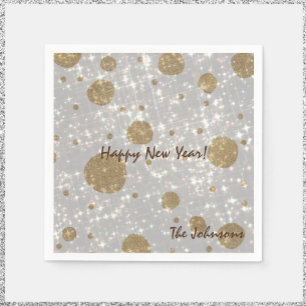 Festive Glitter Happy New Year Napkin