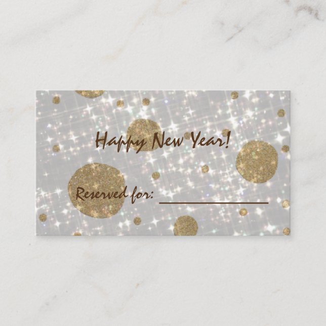 Festive Glitter Happy New Year Place Card (Front)
