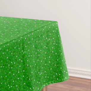 Festive Glittering Green Confetti Pattern Tablecloth