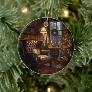 Festive Glow Ceramic Ornament