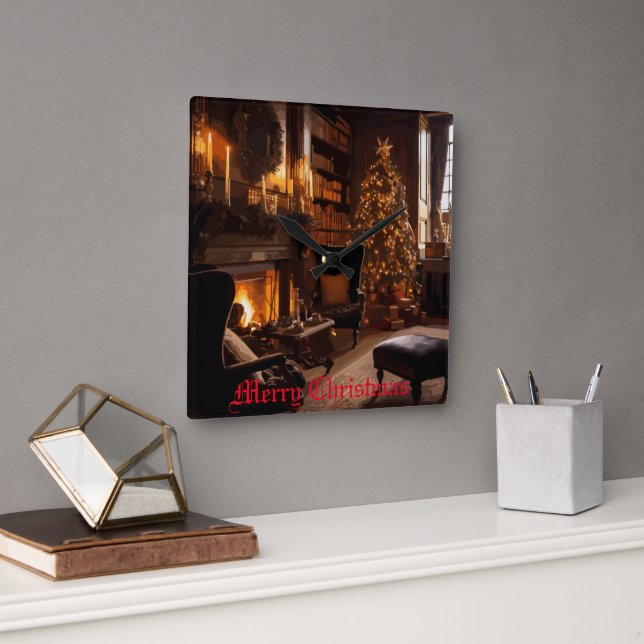Festive Glow Square Wall Clock (Office)