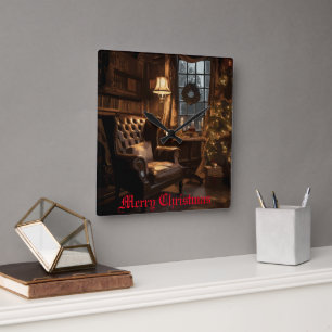 Festive Glow Square Wall Clock