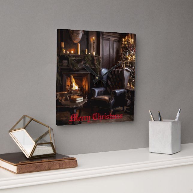 Festive Glow Square Wall Clock (Office)