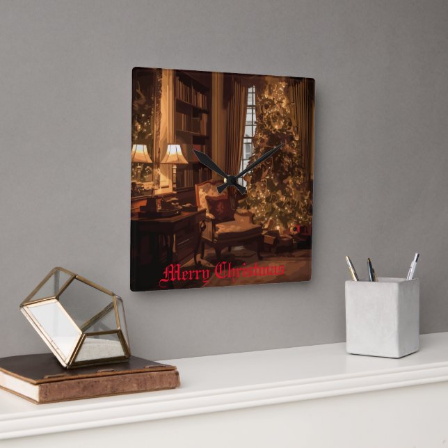 Festive Glow Square Wall Clock (Office)