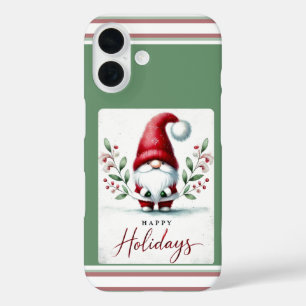 Festive Gnome Greetings iPhone 16 Case