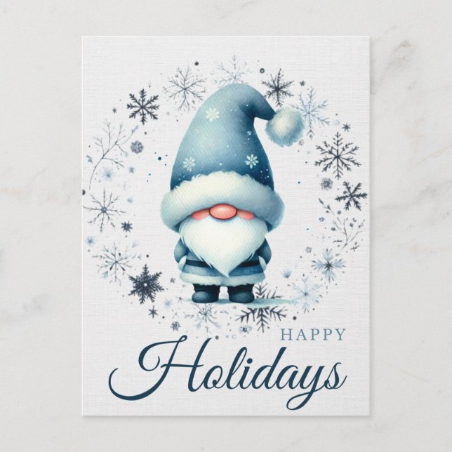 Festive Gnome Greetings Postcard (Front)