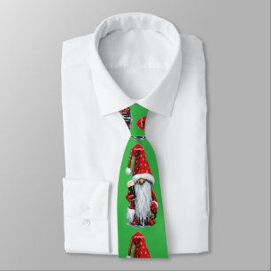 Festive Gnome Holding A Glass Of‎ Irish Dry Stout Tie