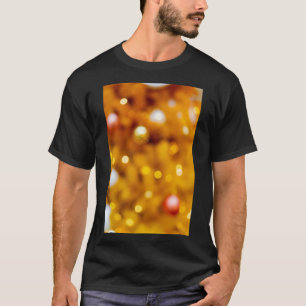 Festive Gold Christmas Bokeh Background T-Shirt