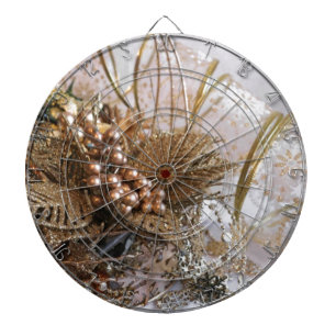 Festive Gold Christmas Dartboard