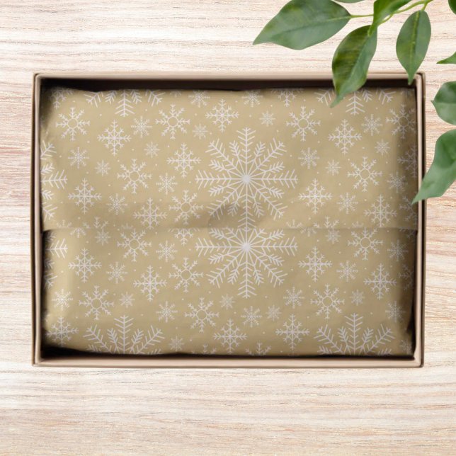 Festive Gold Christmas Holiday Winter Snowflakes Tissue Paper (Creator Uploaded)