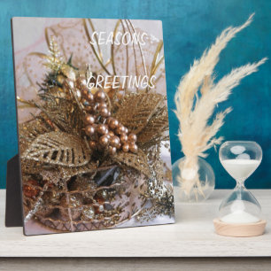 Festive Gold Christmas Plaque