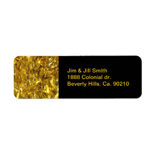 Festive Gold Foil Return Address Label