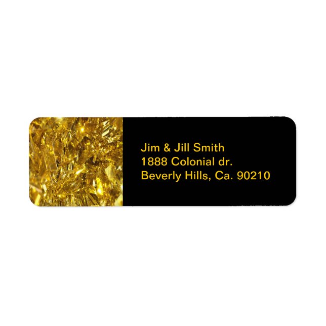 Festive Gold Foil Return Address Label (Front)