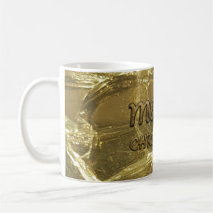 Festive Gold Merry Christmas Typography Mug