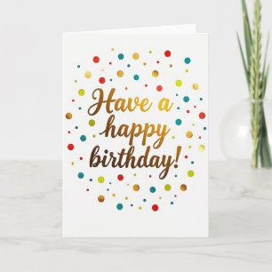 Festive Gold Script Card