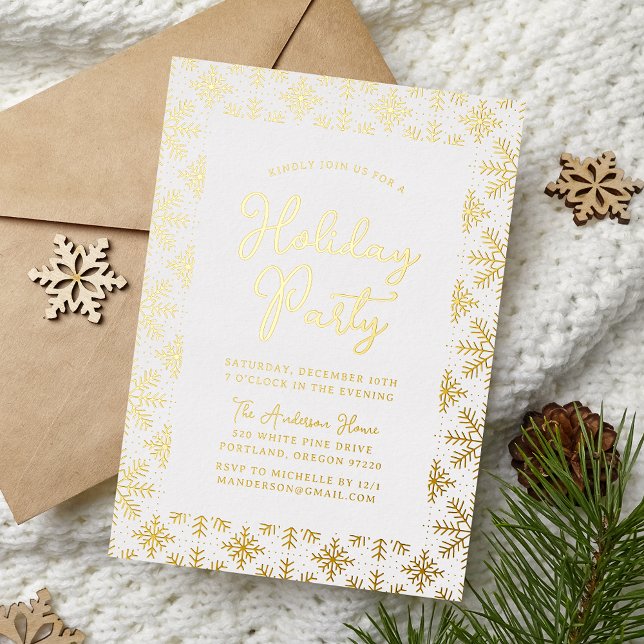 Festive Gold Snowflakes Holiday Party (Creator Uploaded)