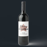 Festive Gold Star Christmas Wine Label<br><div class="desc">Personalised Festive Gold Star Christmas Wine Label.</div>