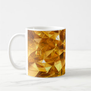 Festive golden background with triangles, bathroom coffee mug
