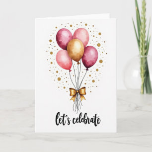 Festive Golden Balloons Card