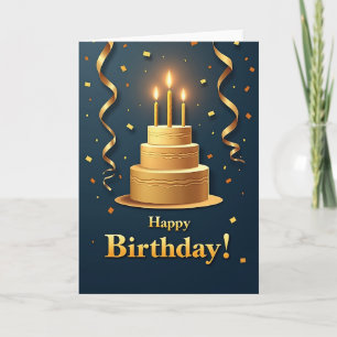 Festive Golden Cake Card