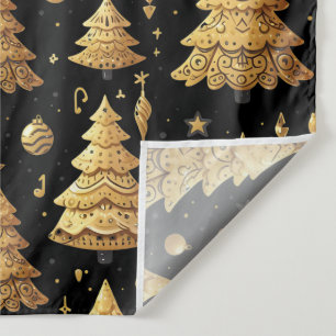 Festive Golden Christmas tree Tapestry