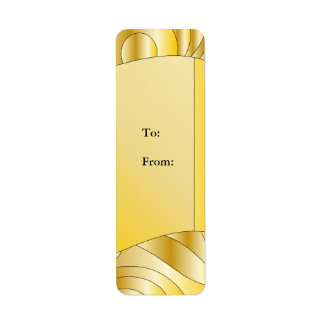 Festive golden design return address label
