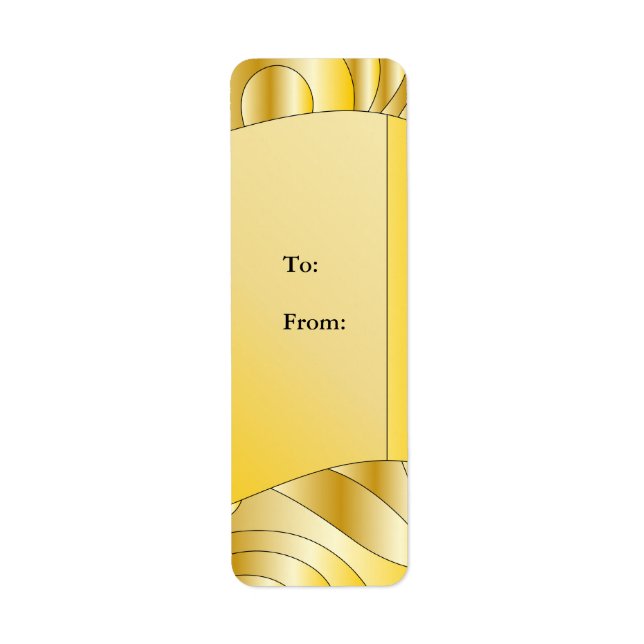 Festive golden design return address label (Front)