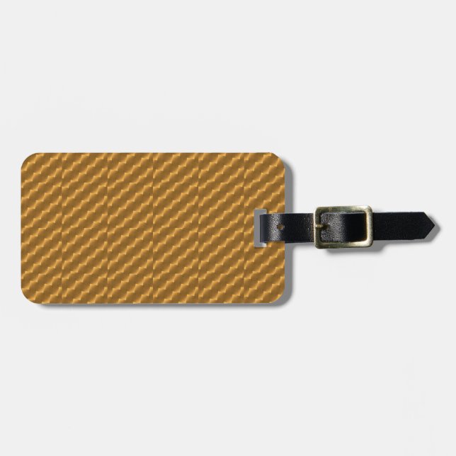 Festive, golden pattern luggage tag (Front Horizontal)