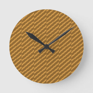 Festive, golden pattern round clock