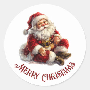 Festive Golden tea set, with hot Choco, Christmas Classic Round Sticker