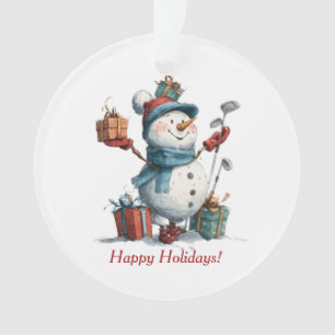 Festive Golf Lover Christmas Acrylic Ornament