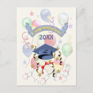Festive Graduation Balloons 2018 Postcard