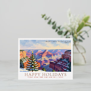 Festive Grand Canyon National Park Christmas Foil Holiday Postcard