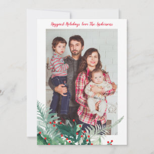 Festive Green and Red Christmas Holiday Photo Card