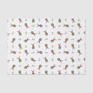 Festive Green And Red Kasky Christmas Reindeer Tissue Paper