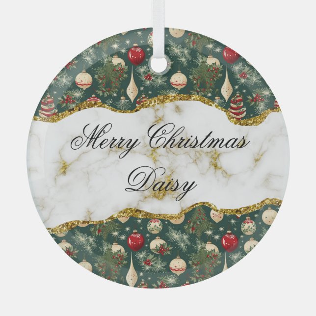 Festive Green Christmas Tree Decoration Custom  (Front)