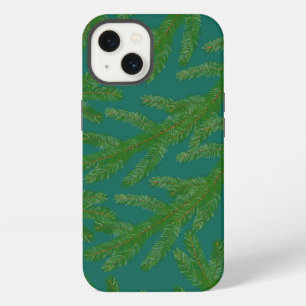 Festive Green fir tree branches and twigs iPhone 13 Case