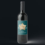Festive Green Gold Star Christmas Wine Label<br><div class="desc">Personalised Festive Green Gold Star Christmas Wine Label.</div>
