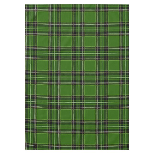 Festive Green Holiday Plaid Tablecloth (Front)