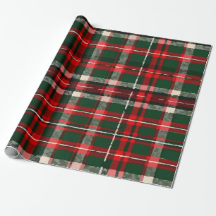 Festive Green Red White Holiday Plaid – Classic Wrapping Paper