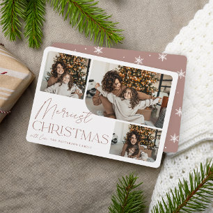 Festive Greeting   Merriest Christmas Photo Holiday Card